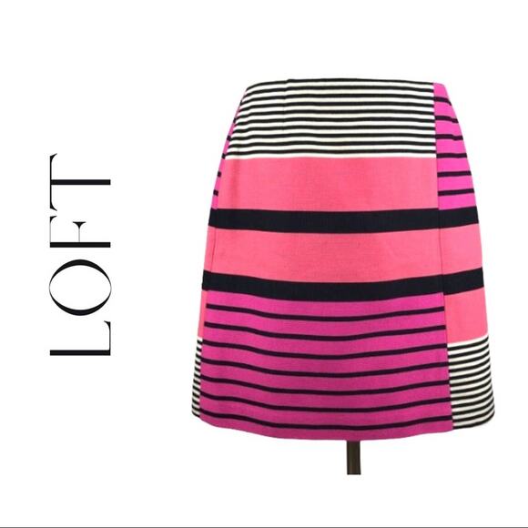 NWT LOFT Color-Block Stripe Skirt - Picture 7 of 7